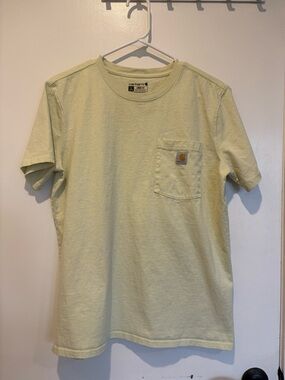 Youth Large Carhartt Pocket T-Shirt in Light Bright Green. 100% Cotton